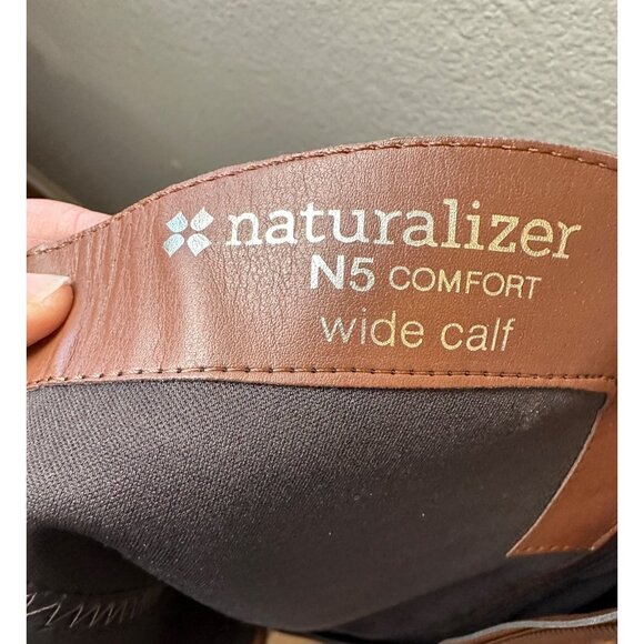 Naturalizer Size 5.5 Wide Calf Comfort N5 Brown Leather Riding Boots - Picture 6 of 13